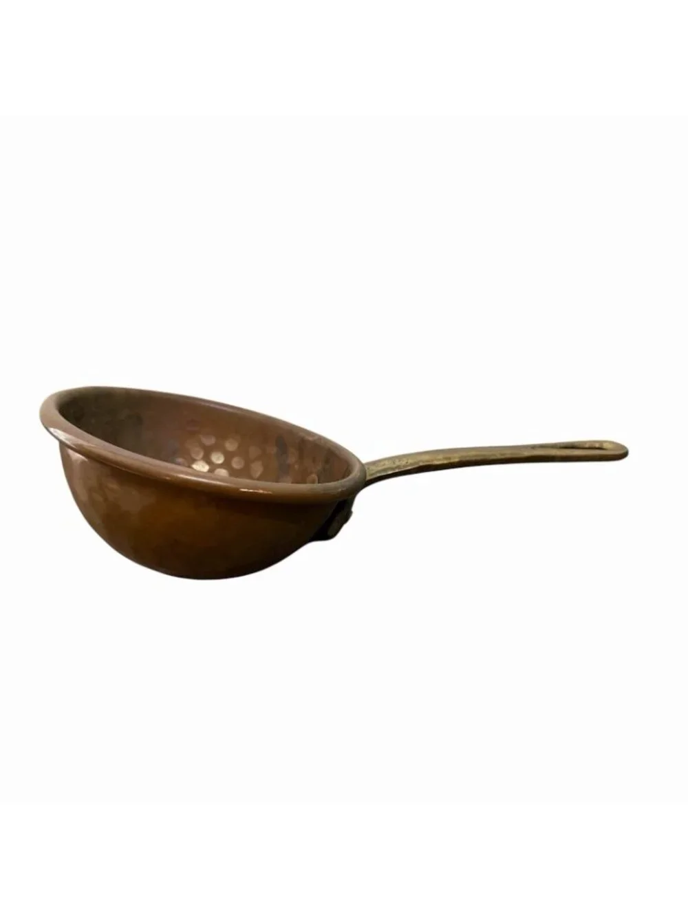 Vintage Hammered Copper Serving Ladle Brass Handle 11”